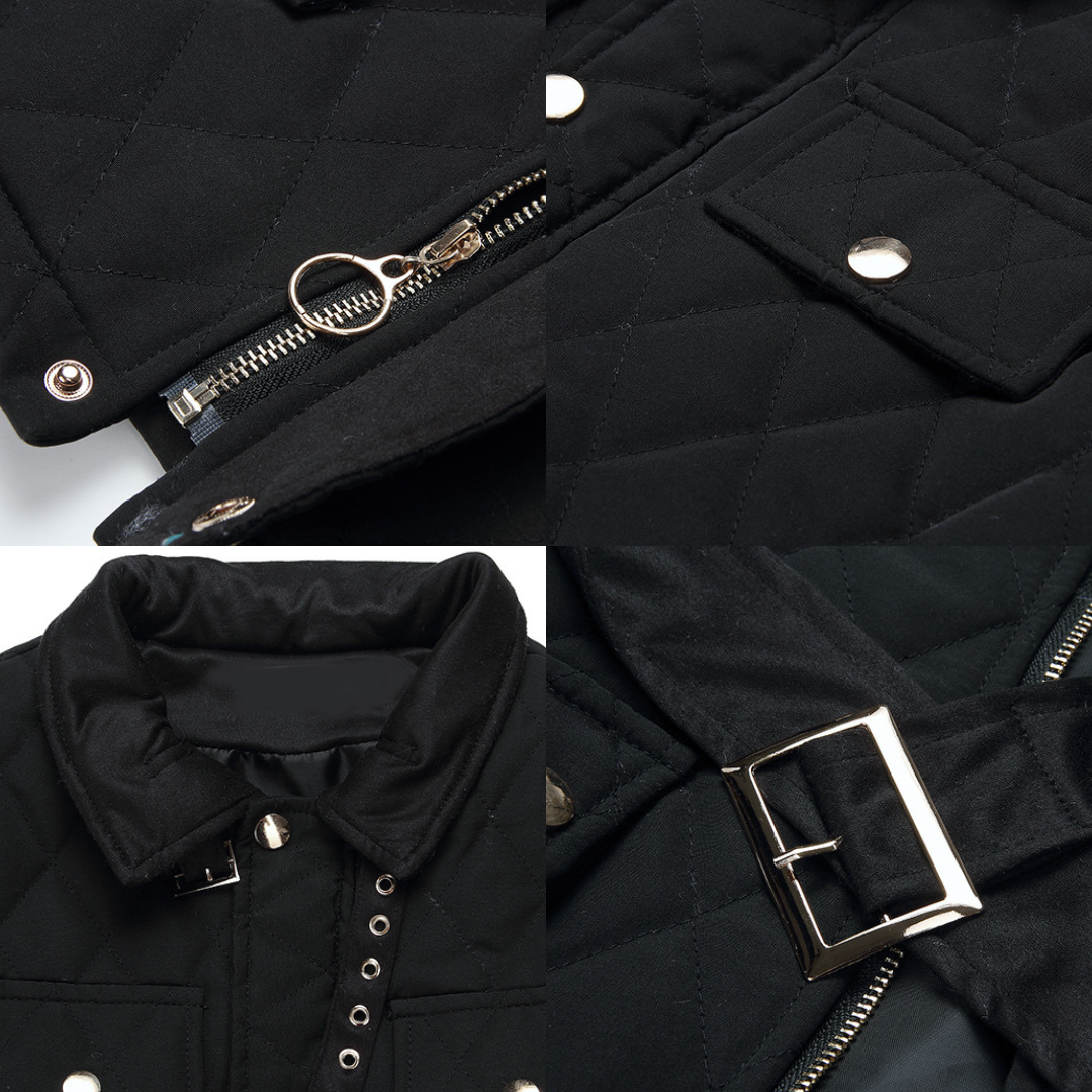 Winter Jacket for Women black padded thick slim coat