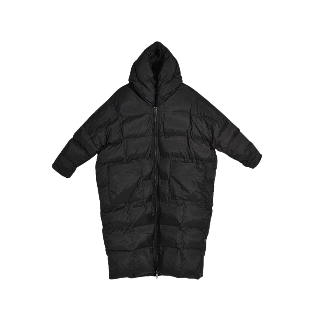 Winter Jacket Plus Size Loose Tooling Long Hodded Cotton-Padded