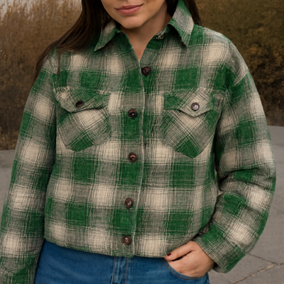 Short Winter Jacket chess Womens Auntumn