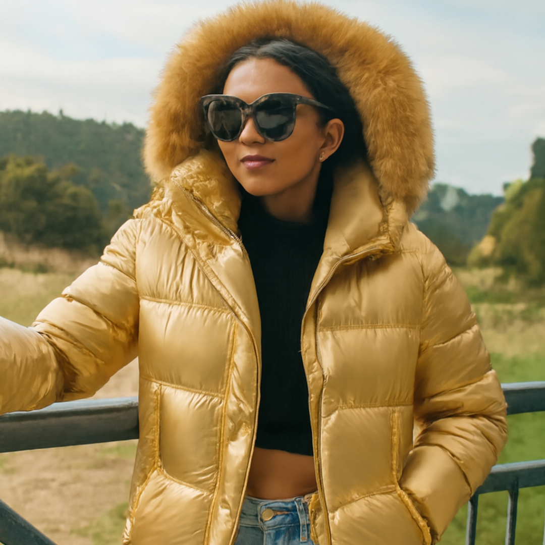 Short Winter Jacket Hooded Slim Cotton Bright