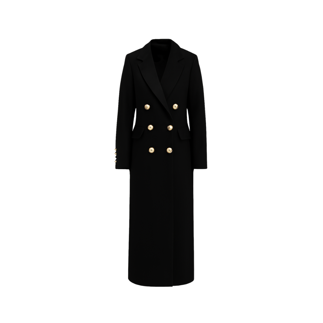 Winter Jacket Long Metal buckle tweed