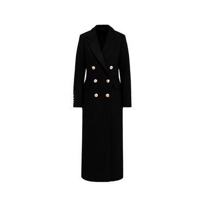 Winter Jacket Long Metal buckle tweed