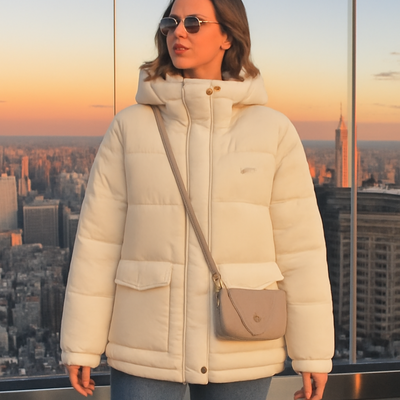 Short Fashion Winter Jacket White Goose Down Hooded Down Warm