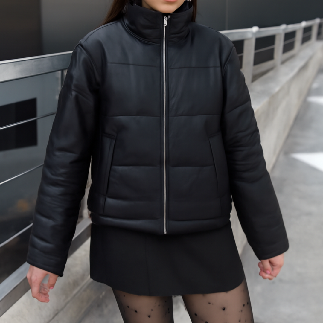 Short Winter Jacket Black Cottonc