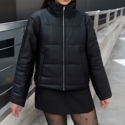 Short Winter Jacket Black Cottonc