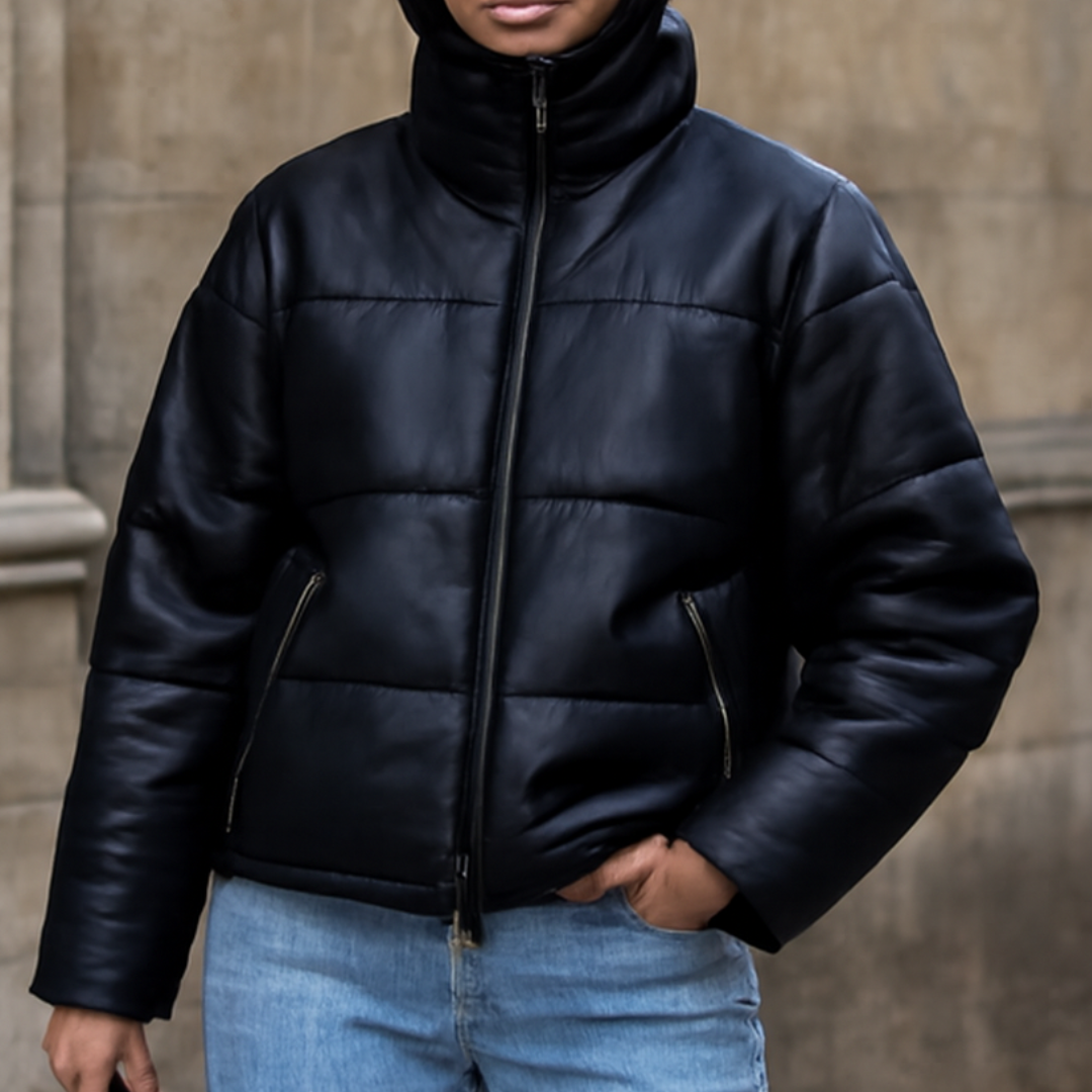 Short Winter Jacket Black Cottonc