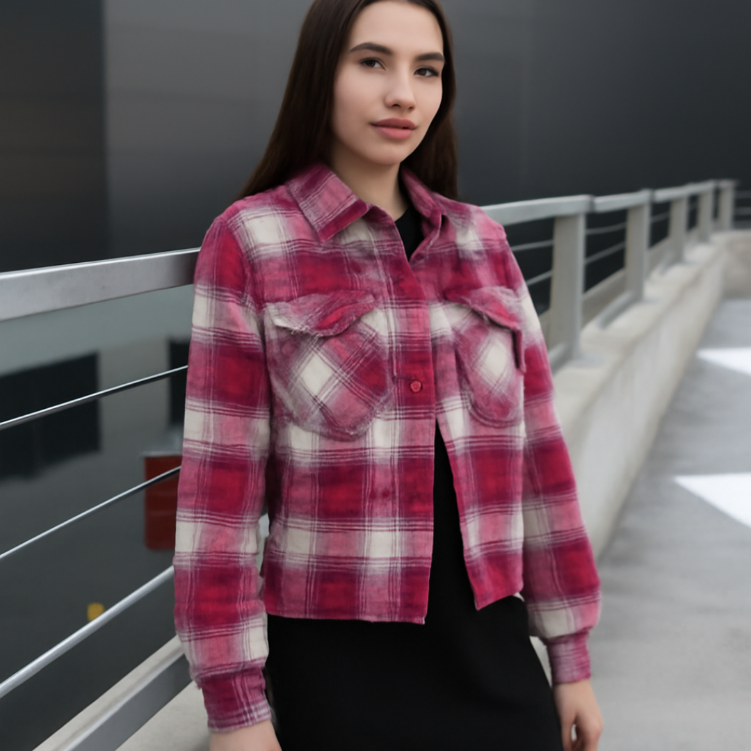 Short Winter Jacket chess Womens Auntumn