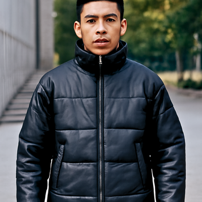 Short Winter Jacket Black Cottonc