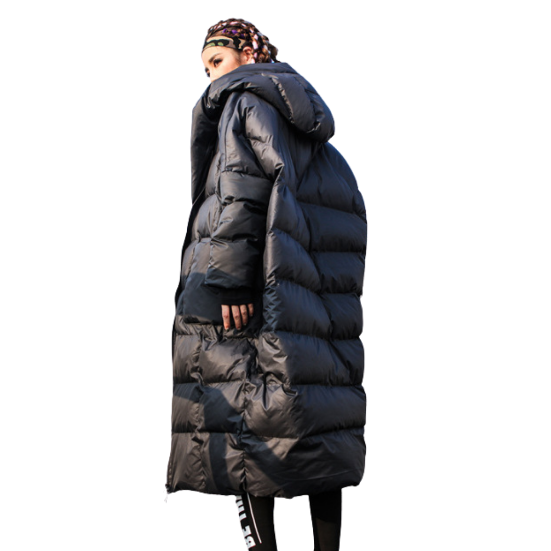 Winter Jacket Plus Size Loose Tooling Long Hodded Cotton-Padded