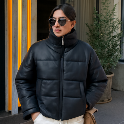 Short Winter Jacket Black Cottonc