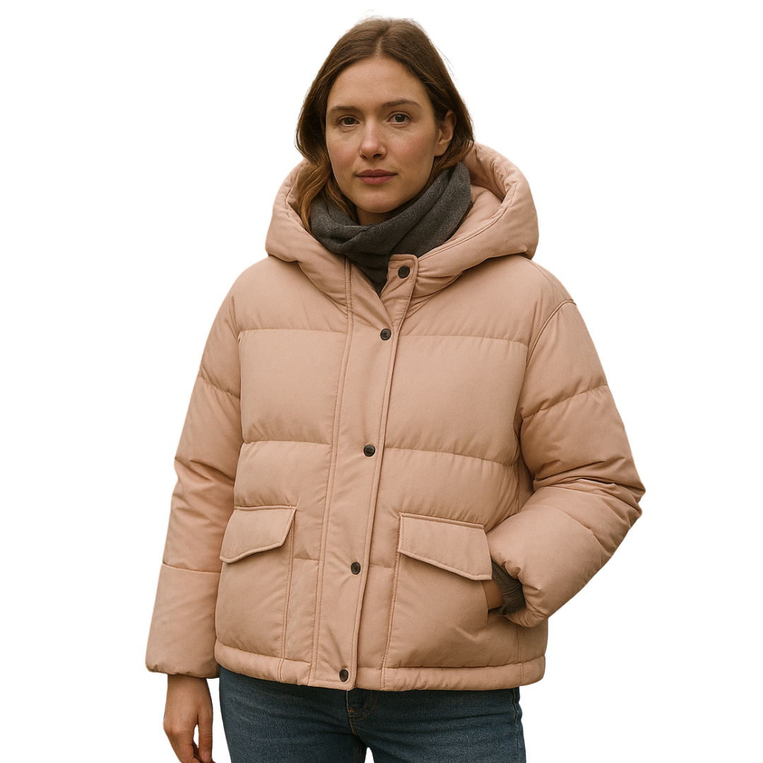 Short Winter Jacket Auturmn Cream Color Pinghu Down