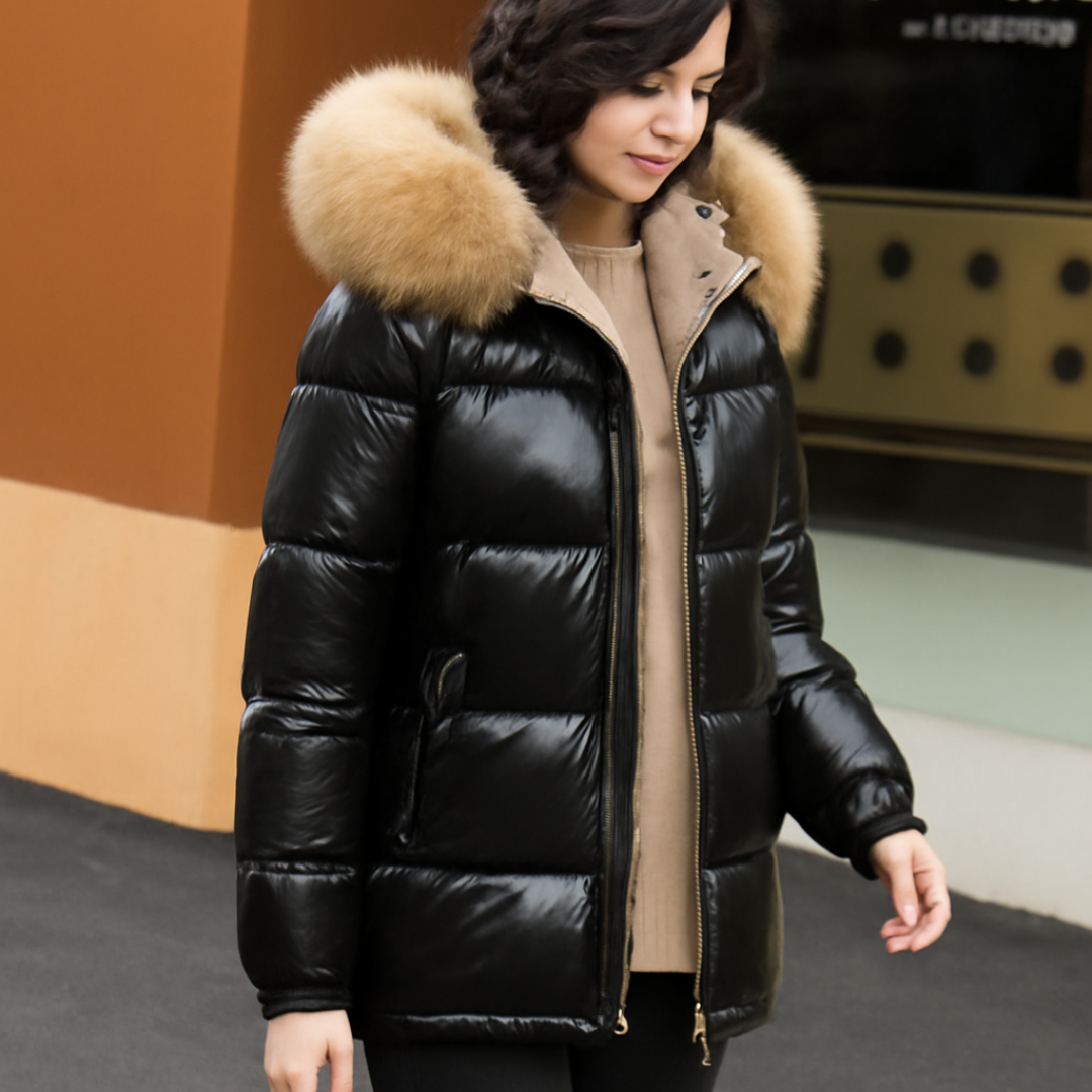 Short Winter Jacket Hooded Slim Cotton Bright