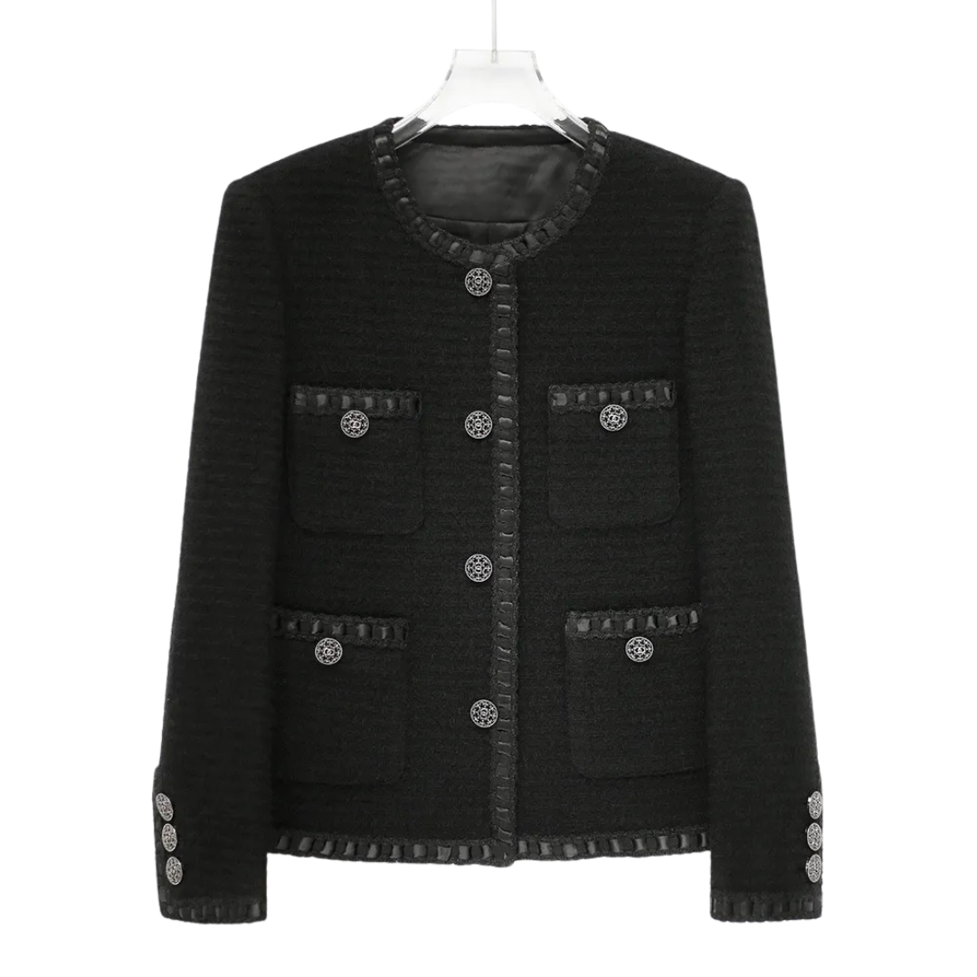 WinterJacket Black Rough Flower top thick