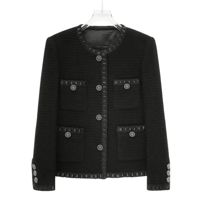 WinterJacket Black Rough Flower top thick