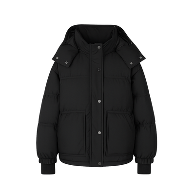 Short Down Winter Jacket Female With Hearts