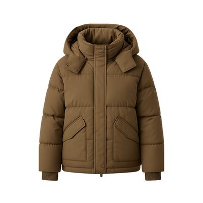 Short Down Winter Jacket Female With Hearts