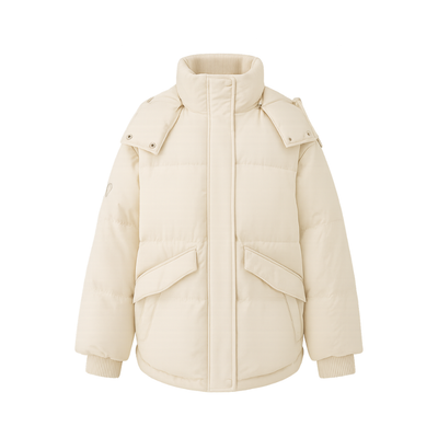 Short Down Winter Jacket Female With Hearts