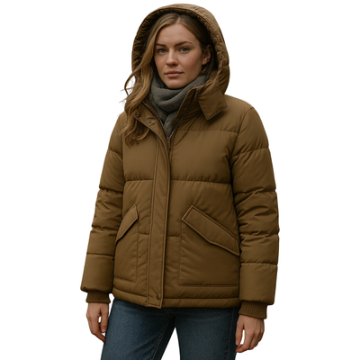 Short Down Winter Jacket Female With Hearts