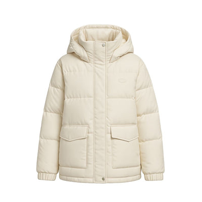 Short Fashion Winter Jacket White Goose Down Hooded Down Warm