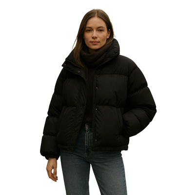 Short Winter Jacket Auturmn Cream Color Pinghu Down