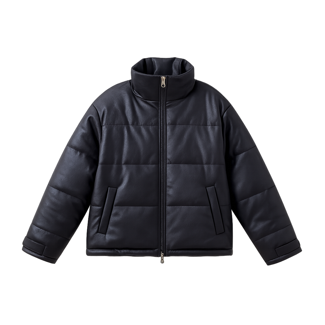 Short Winter Jacket Black Cottonc