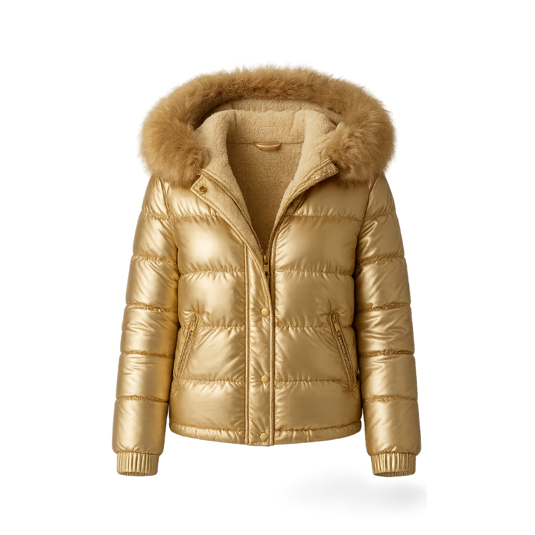 Short Winter Jacket Hooded Slim Cotton Bright