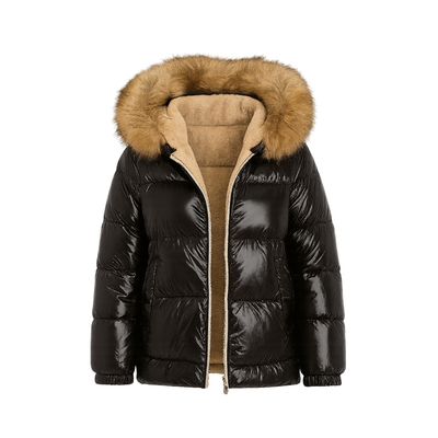 Short Winter Jacket Hooded Slim Cotton Bright