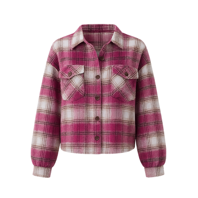 Short Winter Jacket chess Womens Auntumn