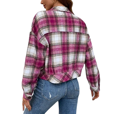 Short Winter Jacket chess Womens Auntumn