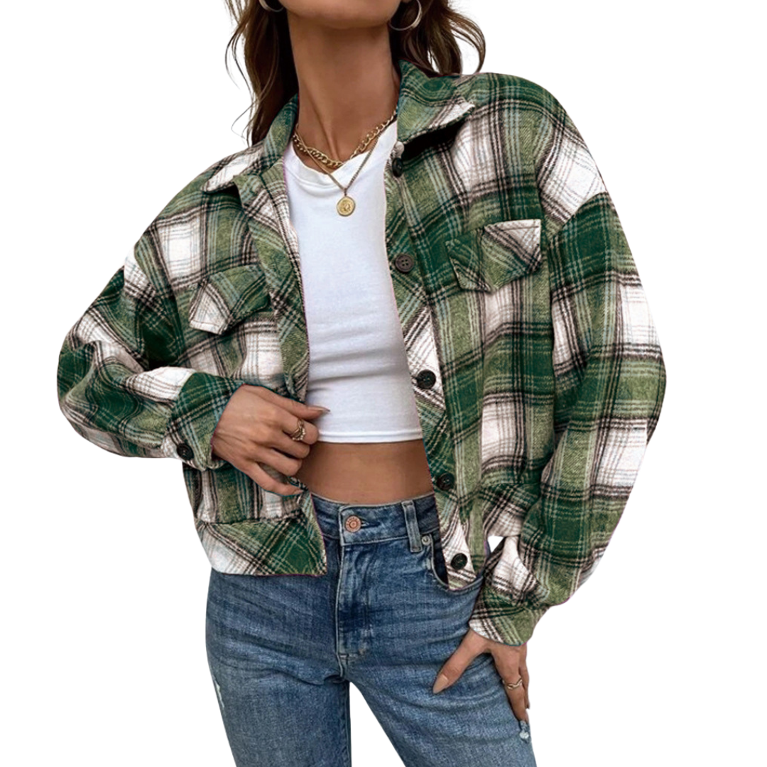 Short Winter Jacket chess Womens Auntumn