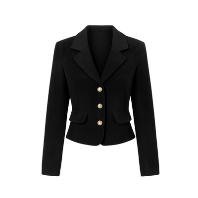 Winter Jacket Black fleece-lined suit Warm