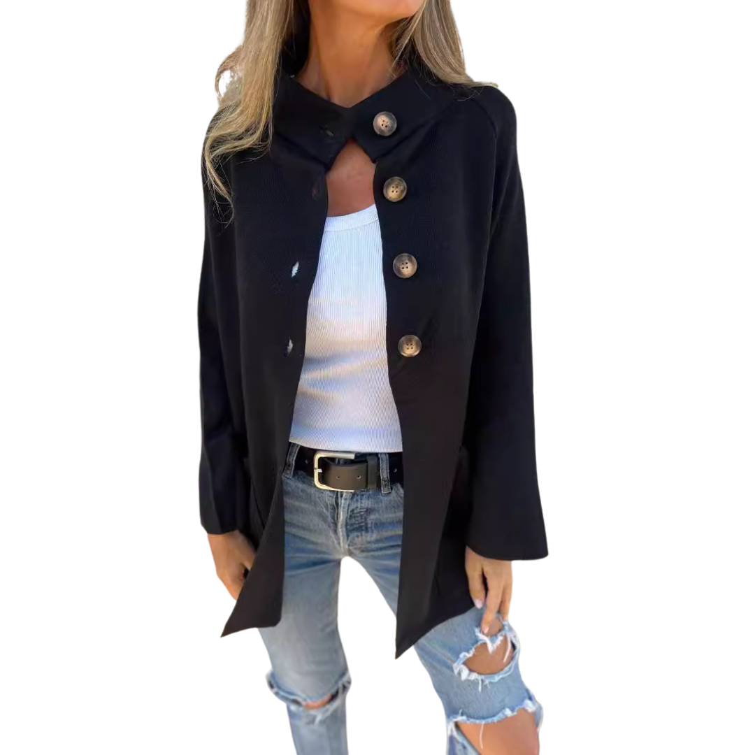 Winter Jacket Long Women Lapel sleeve cardigan