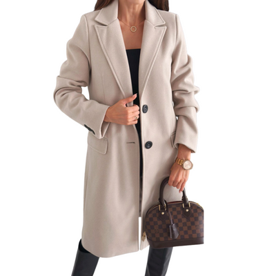 Winter Jacket long lapel single-breasted wool