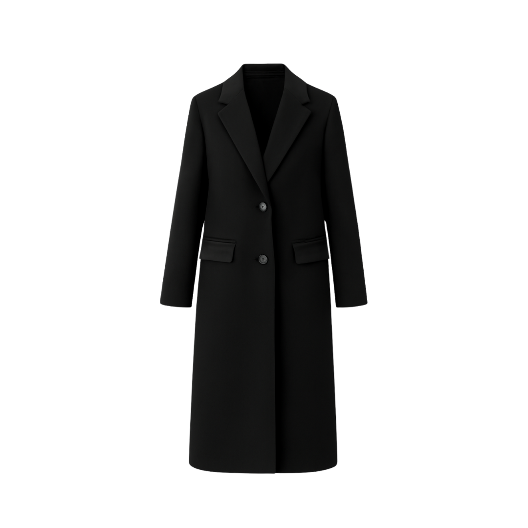 Winter Jacket long lapel single-breasted wool