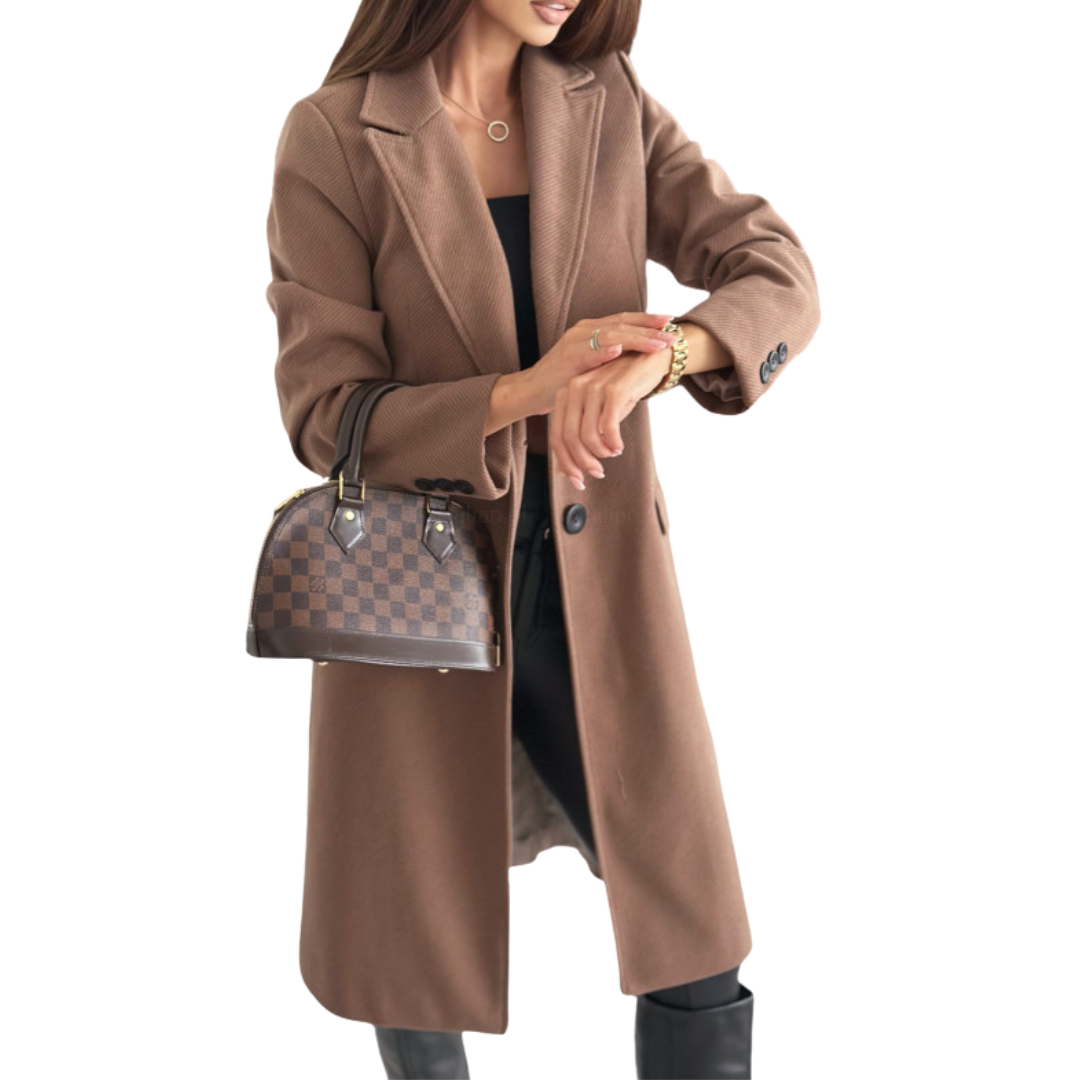 Winter Jacket long lapel single-breasted wool