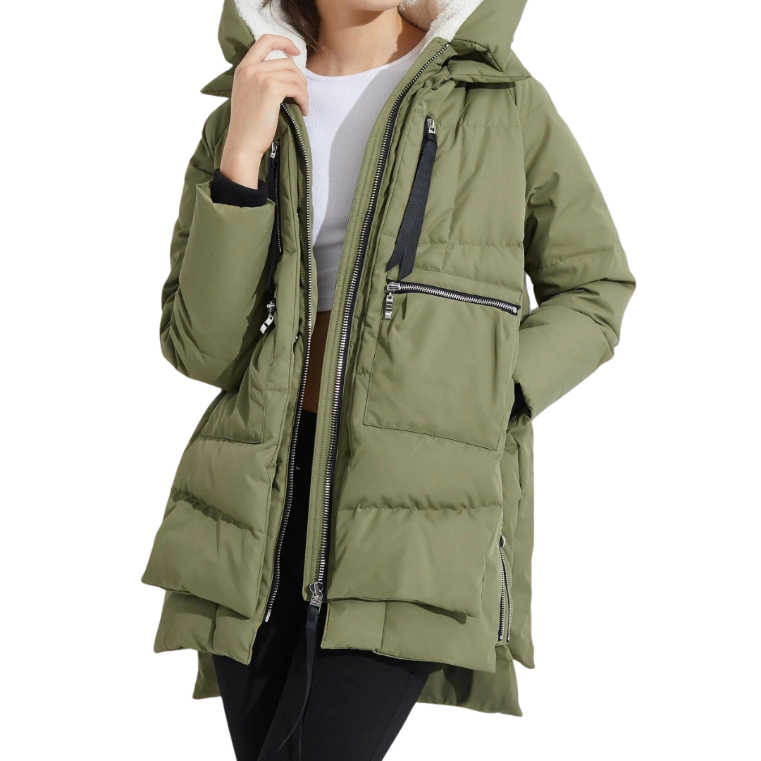 Winter Jacket cotton-padded with long and sleeves hood