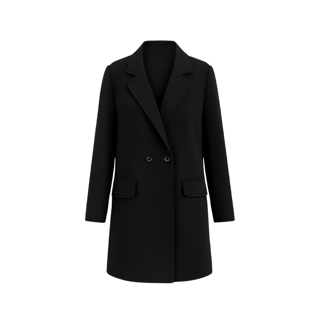 Winter Jacket black double Breasted coat