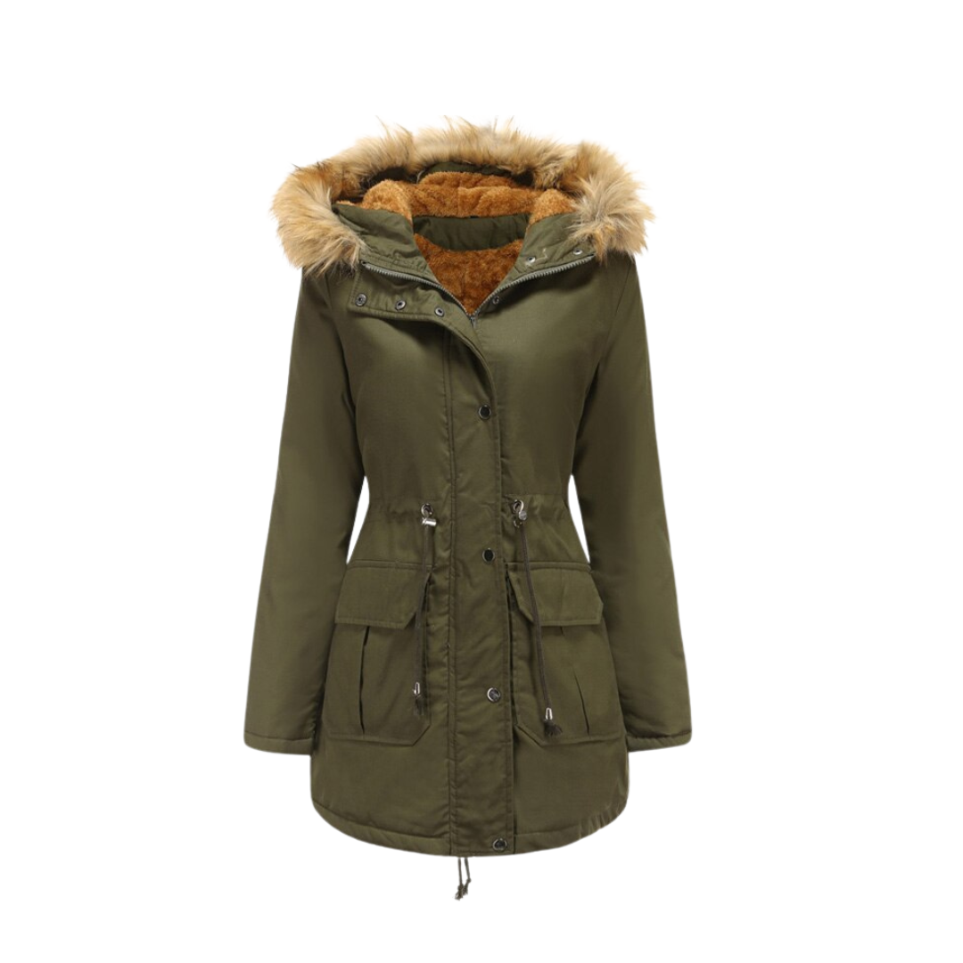 Warm Winter Jacket Hooded Fur Collar