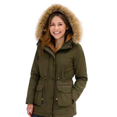 Warm Winter Jacket Hooded Fur Collar