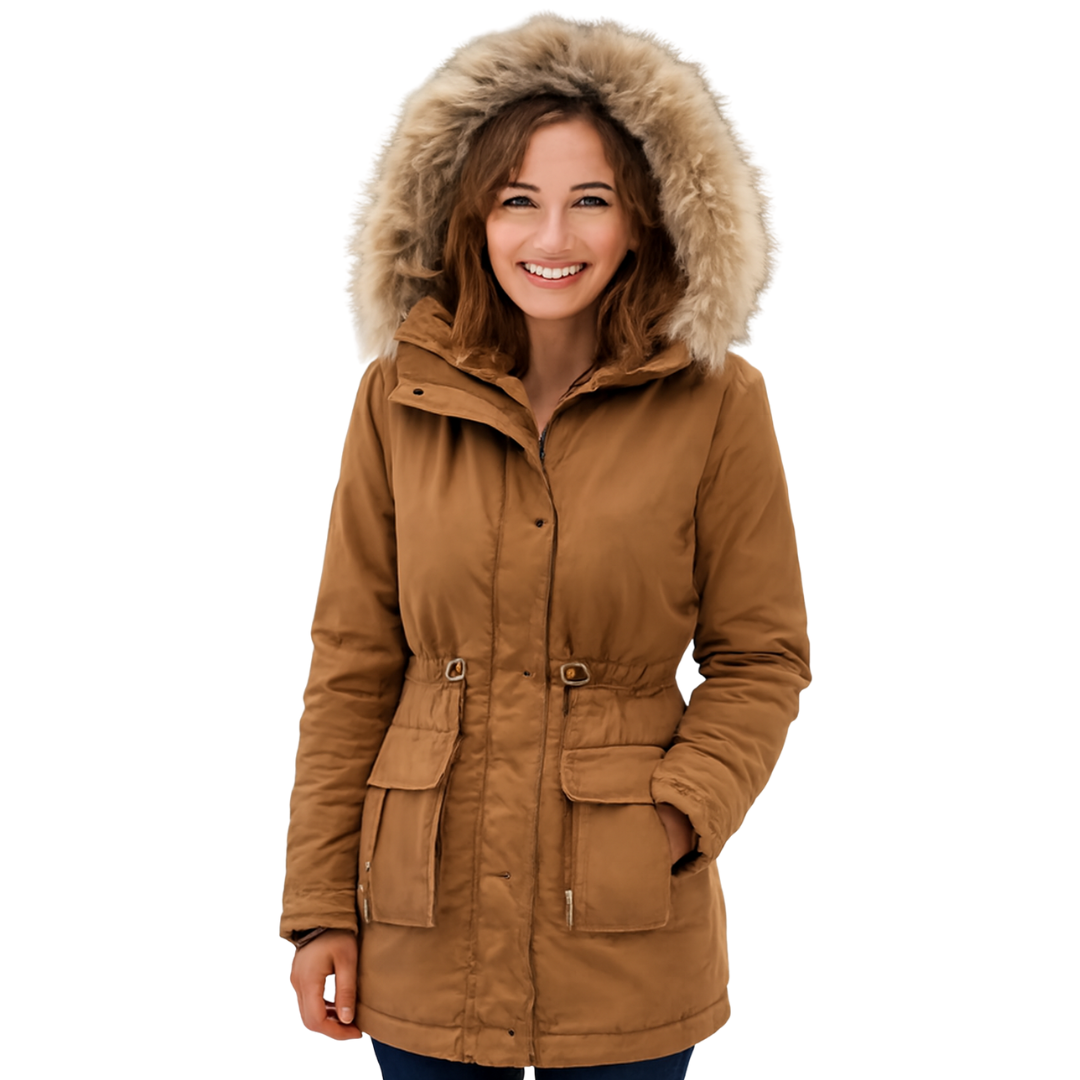 Warm Winter Jacket Hooded Fur Collar
