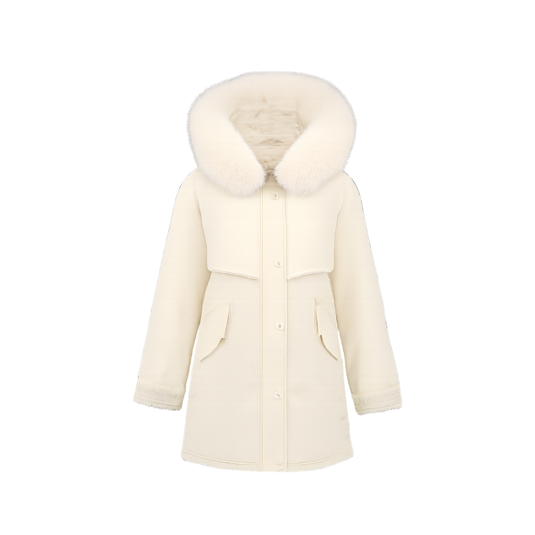 Warm Winter Jacket Long Cotton-Padded Waist