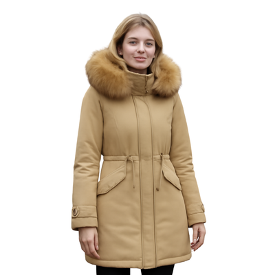 Warm Winter Jacket Long Cotton-Padded Waist
