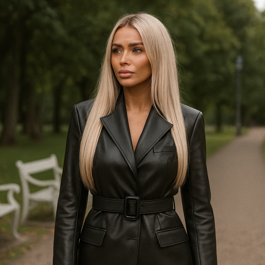 Winter Jacket for women Black Drees French style Leather