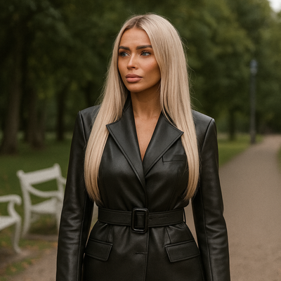 Winter Jacket for women Black Drees French style Leather