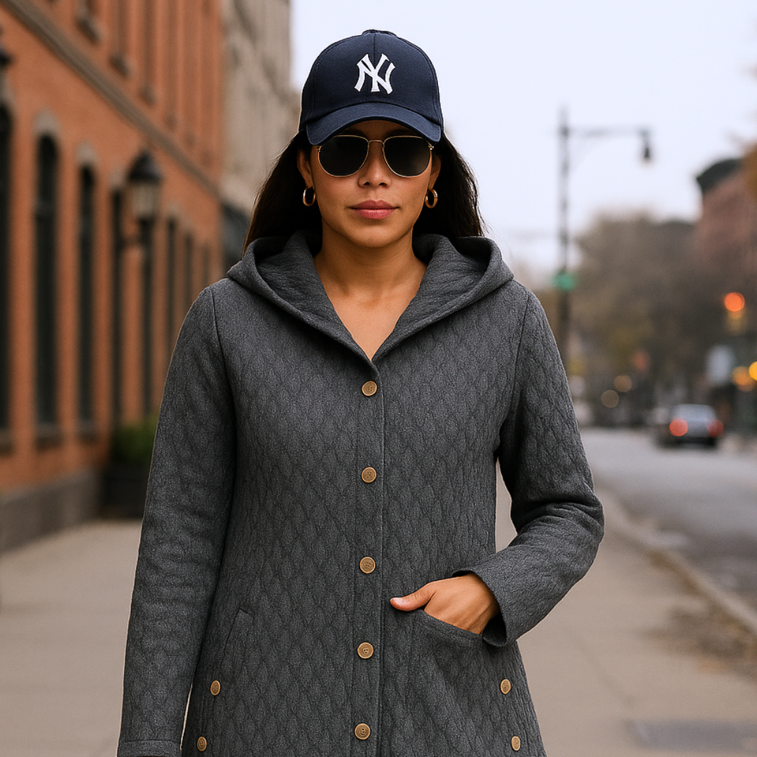 Winter Jacket Long Cotton Park with hood for women