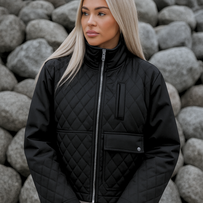 Winter Jacket Black Nordic Style New zipper