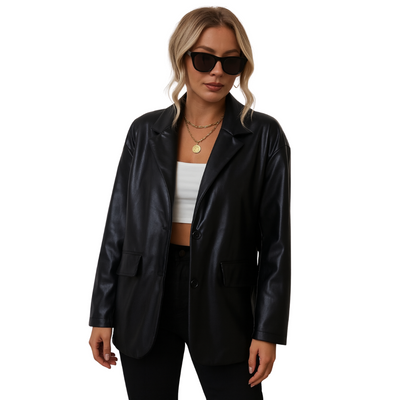 Fashion Winter Jacket Suit Collar Leather