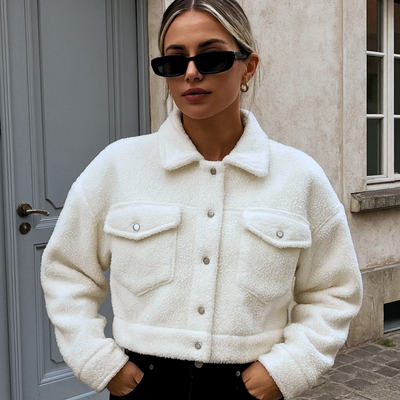 Fashion Winter Jacket Women Lamb Wool Warm