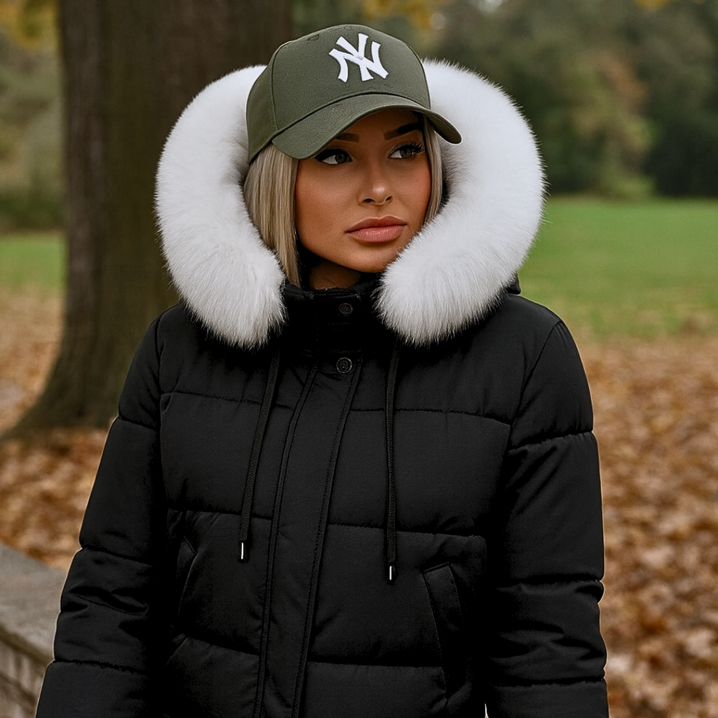 Winter jacket for women hooded chic mint green puffer