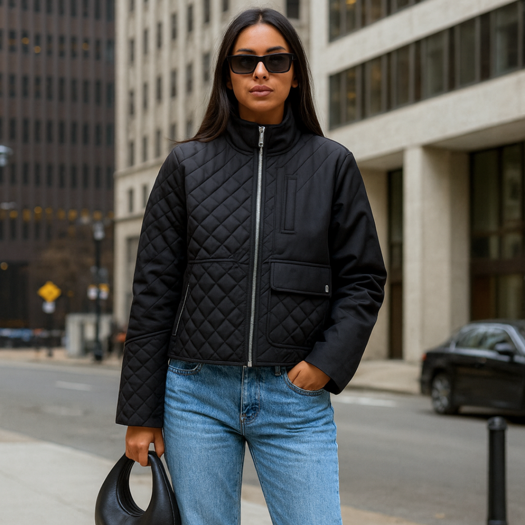 Winter Jacket Black Nordic Style New zipper